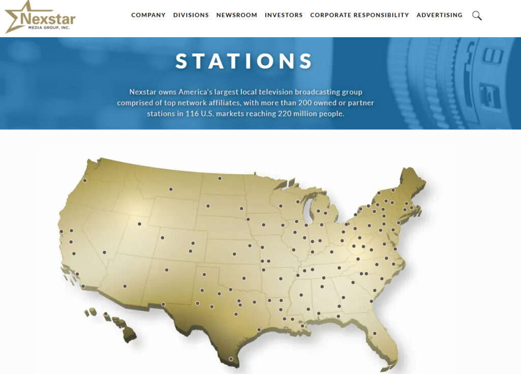 NextStar TV Station Map